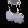 Sterling Silver Blue Lace Agate Earrings