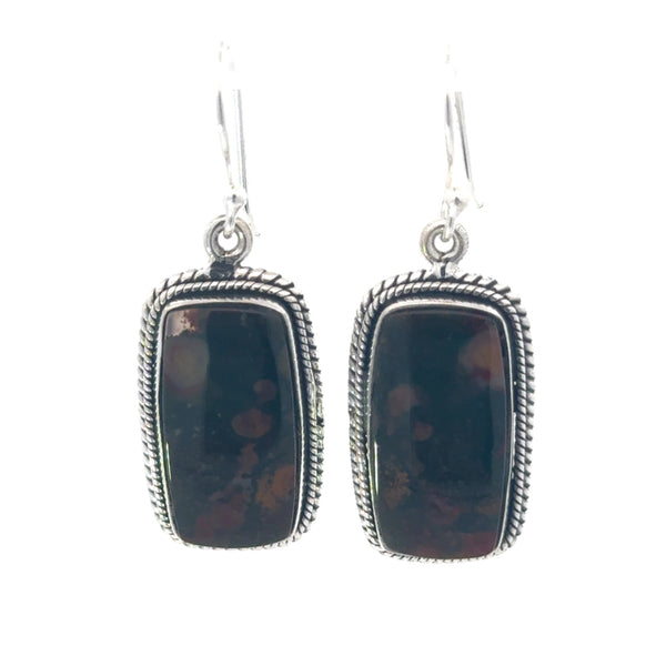 Sterling Silver Bloodstone Earrings