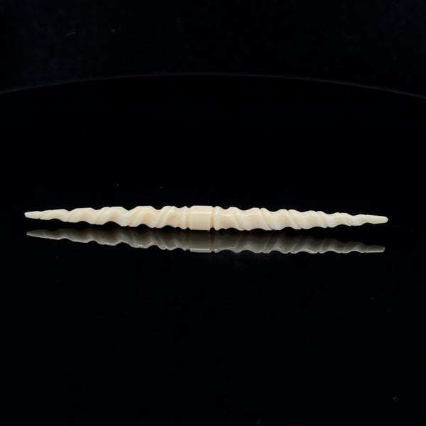 6g (4mm) Fossilized Mammoth Ivory Carved Septum Spike