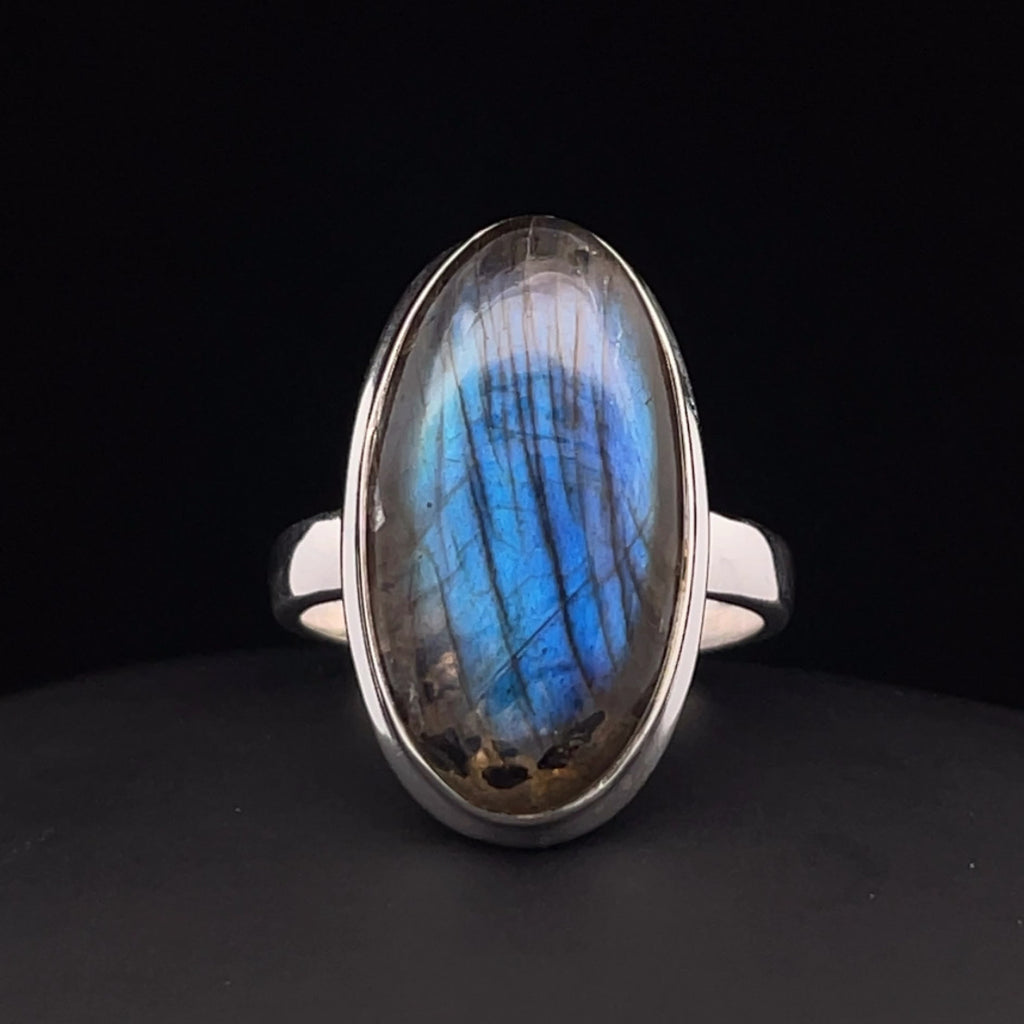 Sterling Silver Labradorite Ring Size 9