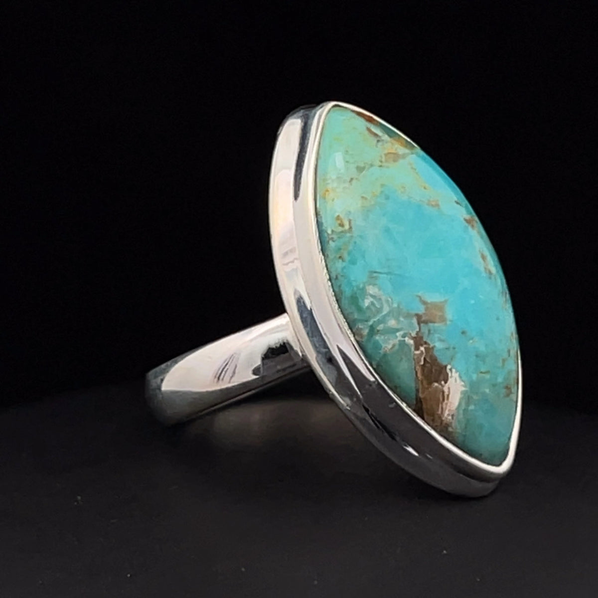 Sterling Silver Kingman Turquoise Ring Size 7