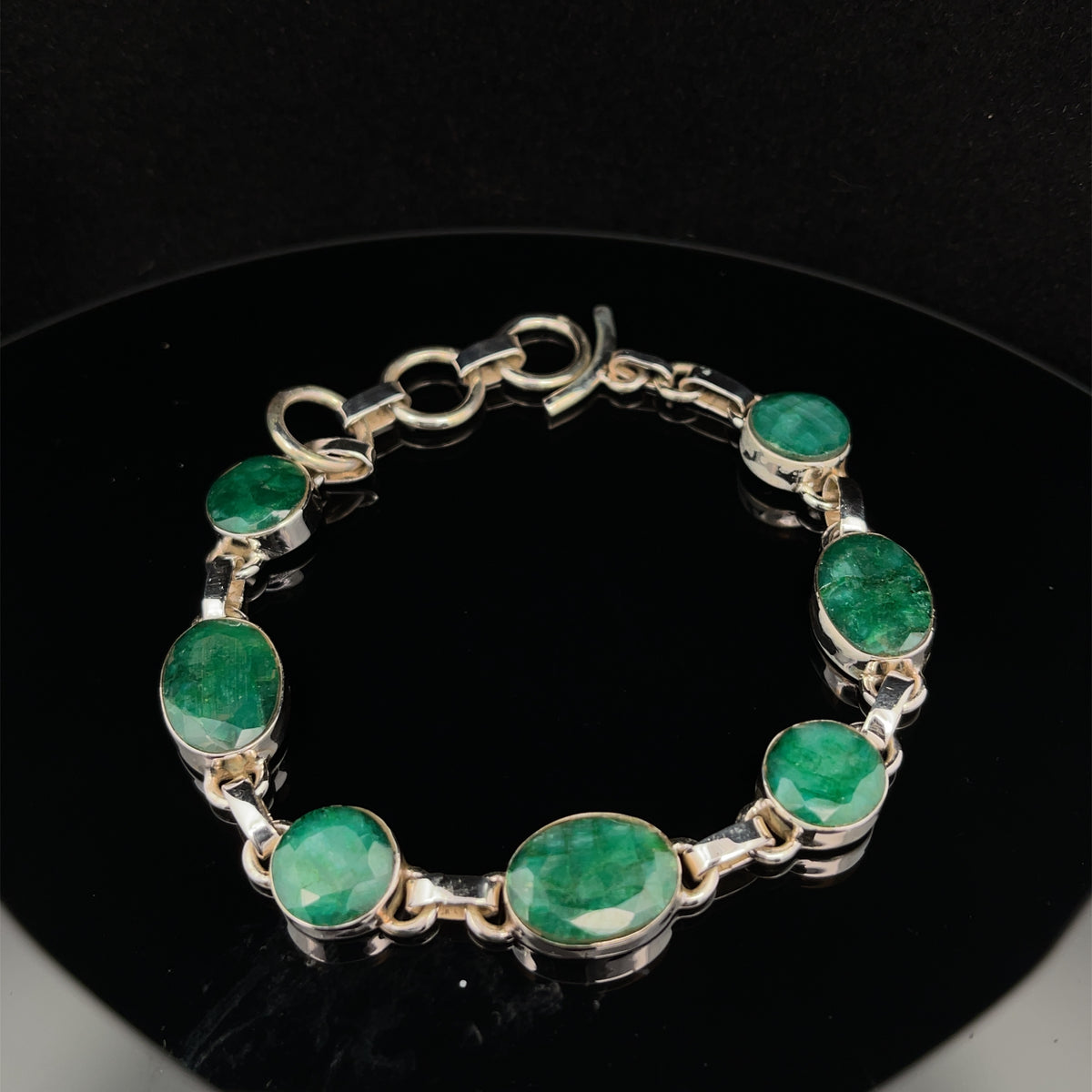 Sterling Silver Emerald Bracelet