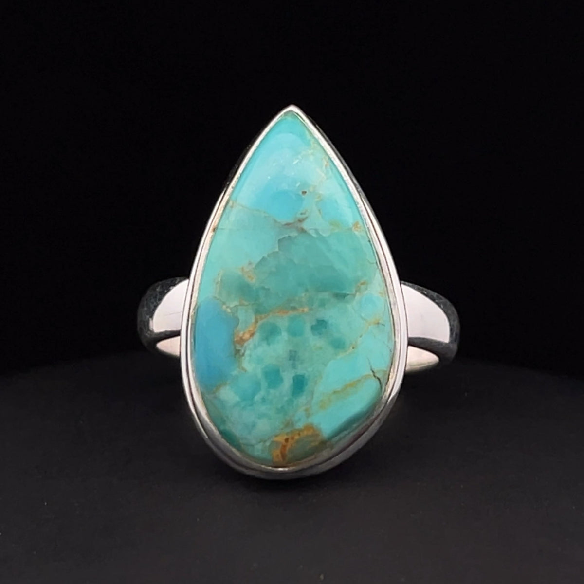 Sterling Silver Kingman Turquoise Ring Size 7