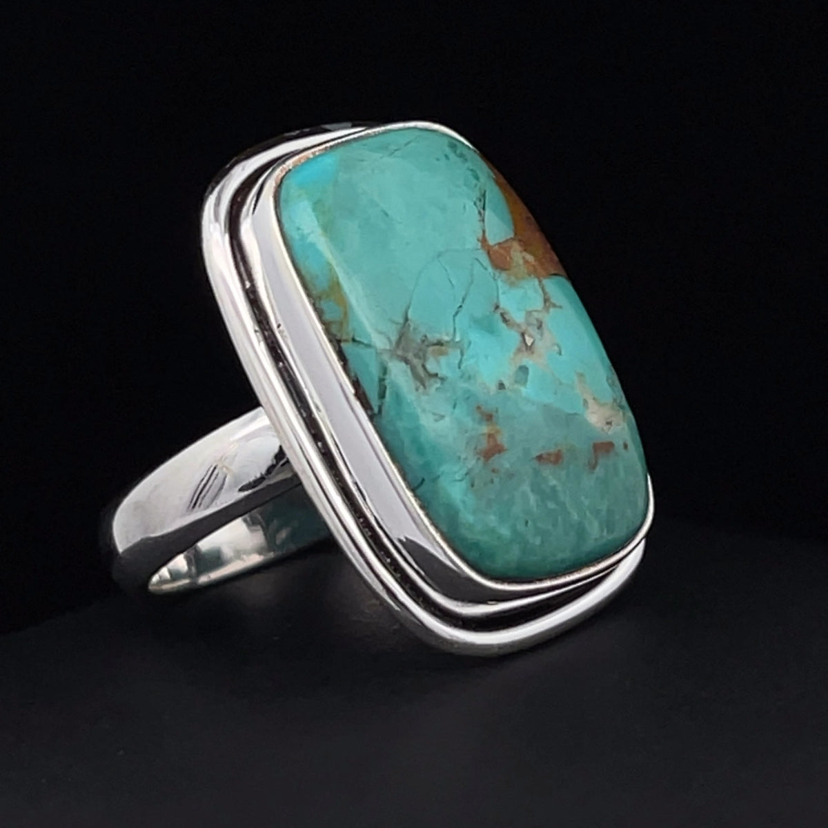 Sterling Silver Kingman Turquoise Ring Size 7