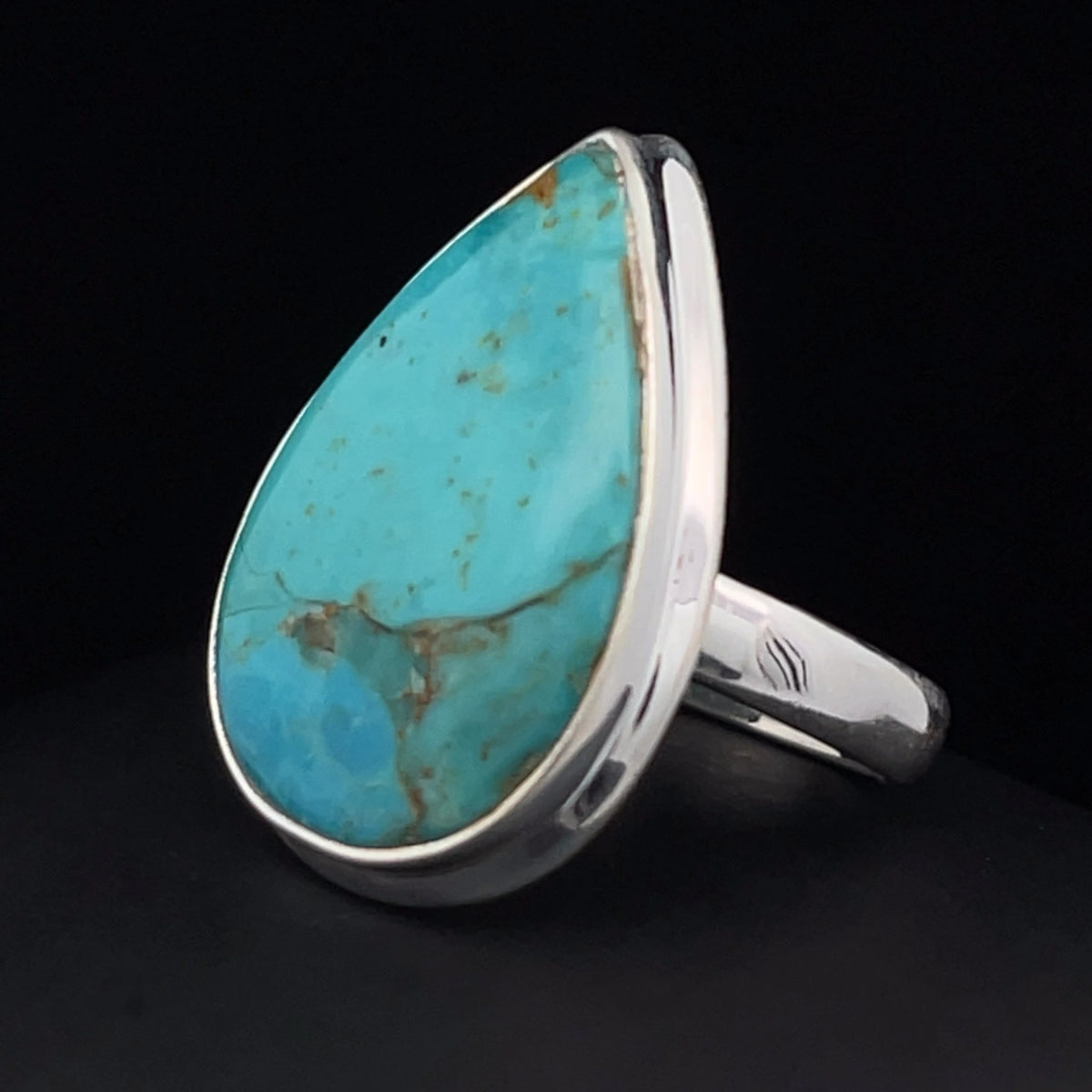 Sterling Silver Kingman Turquoise Ring Size 8