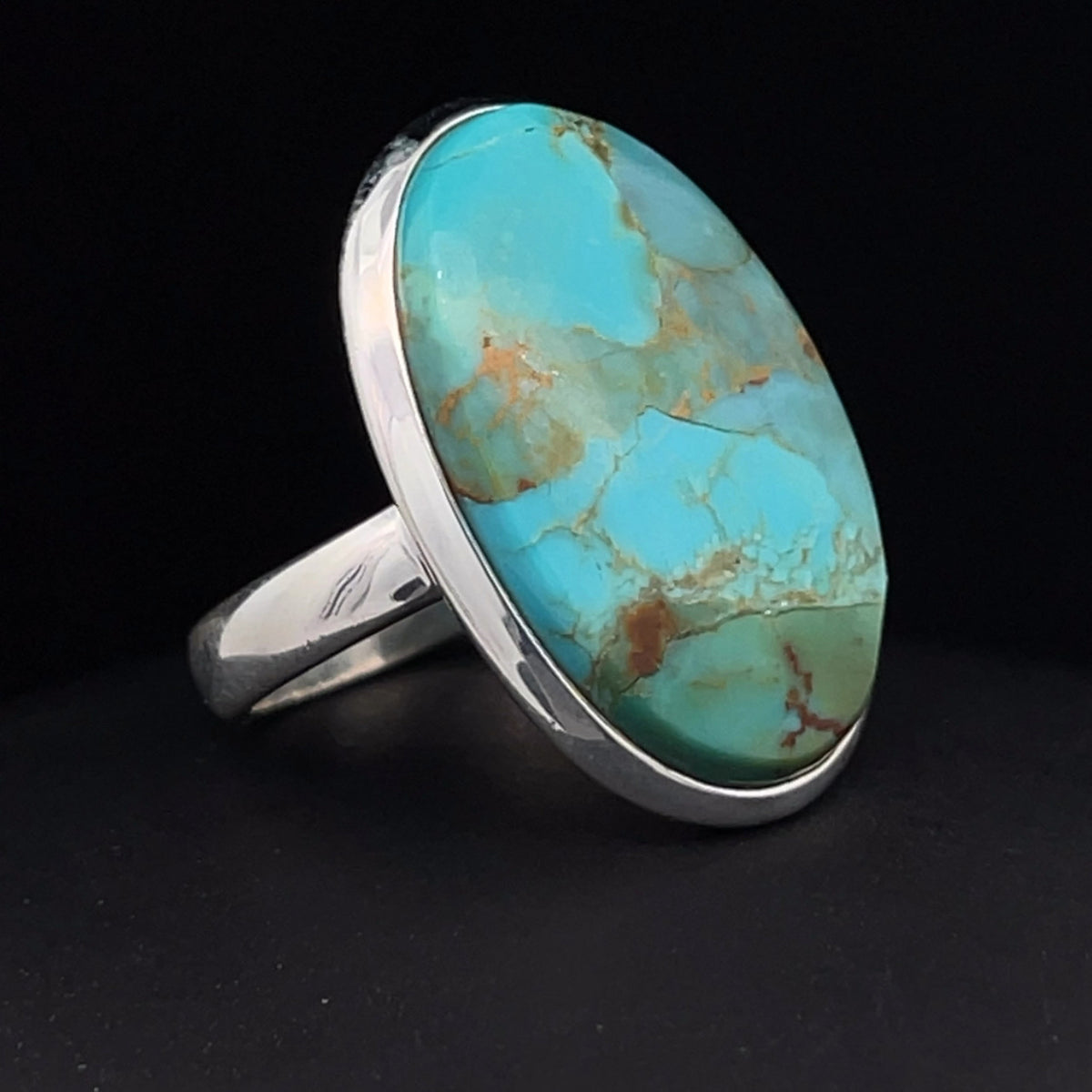 Sterling Silver Kingman Turquoise Ring Size 7