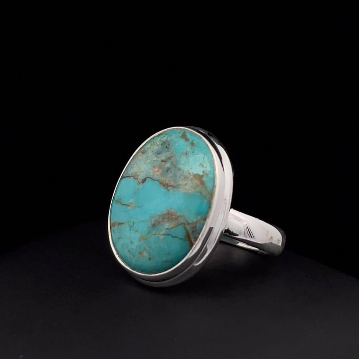 Sterling Silver Kingman Turquoise Ring Size 7