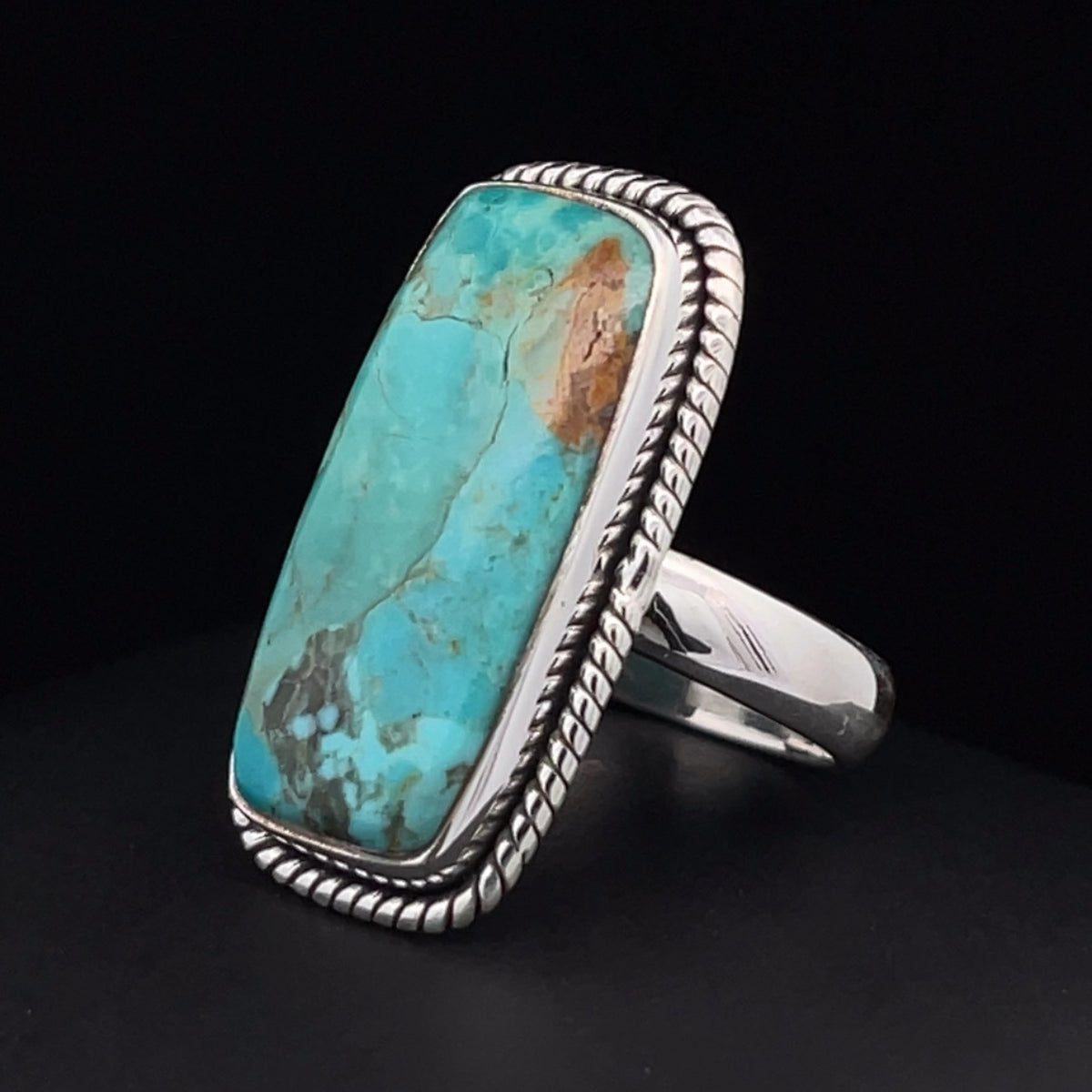 Sterling Silver Kingman Turquoise Ring Size 6.5