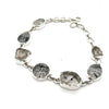 Sterling Silver Tourmalated Quartz and Herkimer Diamond Bracelet