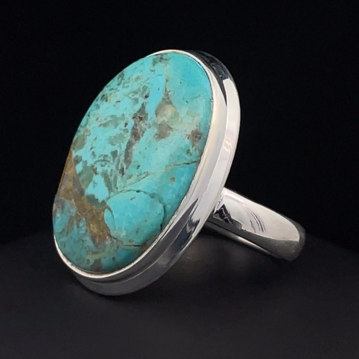 Sterling Silver Kingman Turquoise Ring Size 7