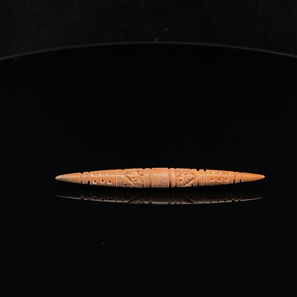 4g Fossilized Mammoth Carved Septum Spike