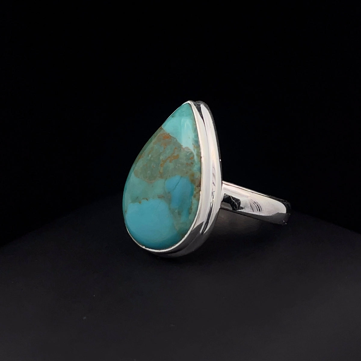 Sterling Silver Kingman Turquoise Ring Size 7