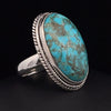 Sterling Silver Kingman Turquoise Ring Size 8
