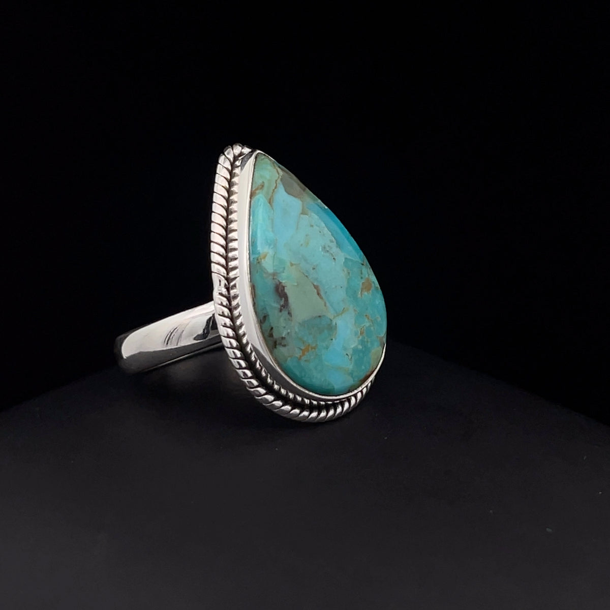 Sterling Silver Kingman Turquoise Ring Size 7