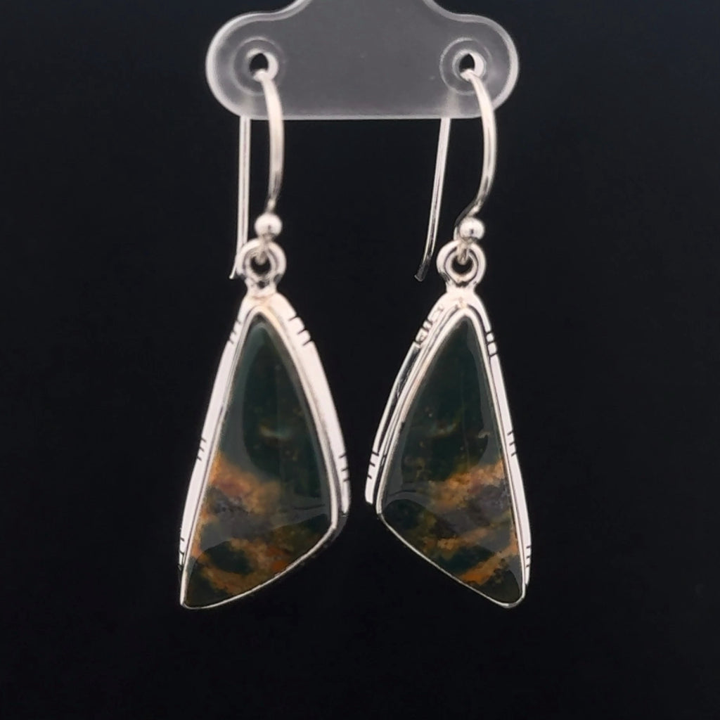 Sterling Silver Bloodstone Earrings