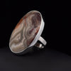 Sterling Silver Large Crazy Lace Agate Ring Adjustable