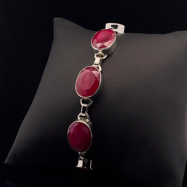 Sterling Silver Ruby Bracelet