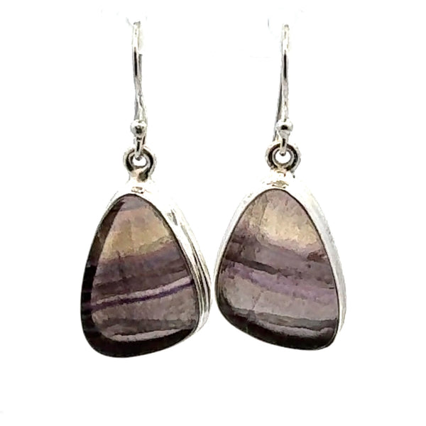 Sterling Silver Rainbow Fluorite Earrings