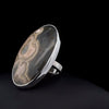 Sterling Silver Large Ocean Jasper Ring Adjustable