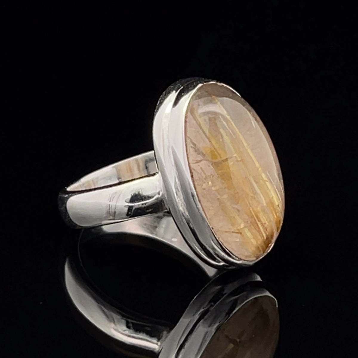 Sterling Silver Rutilated Quartz Ring SIze 5