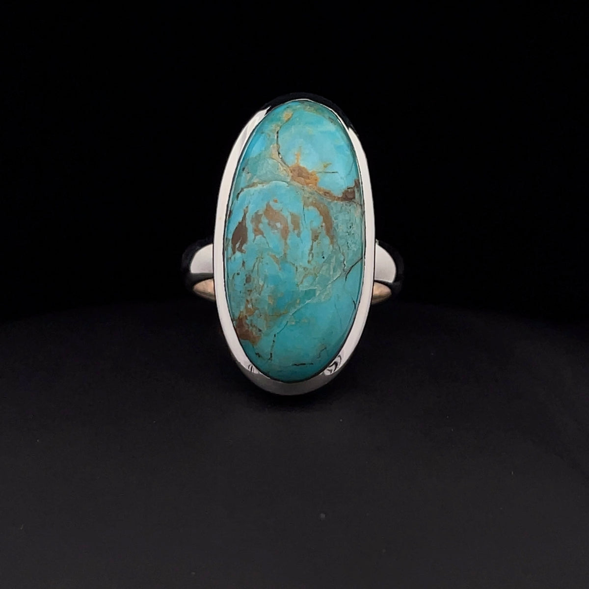 Sterling Silver Kingman Turquoise Ring Size 7