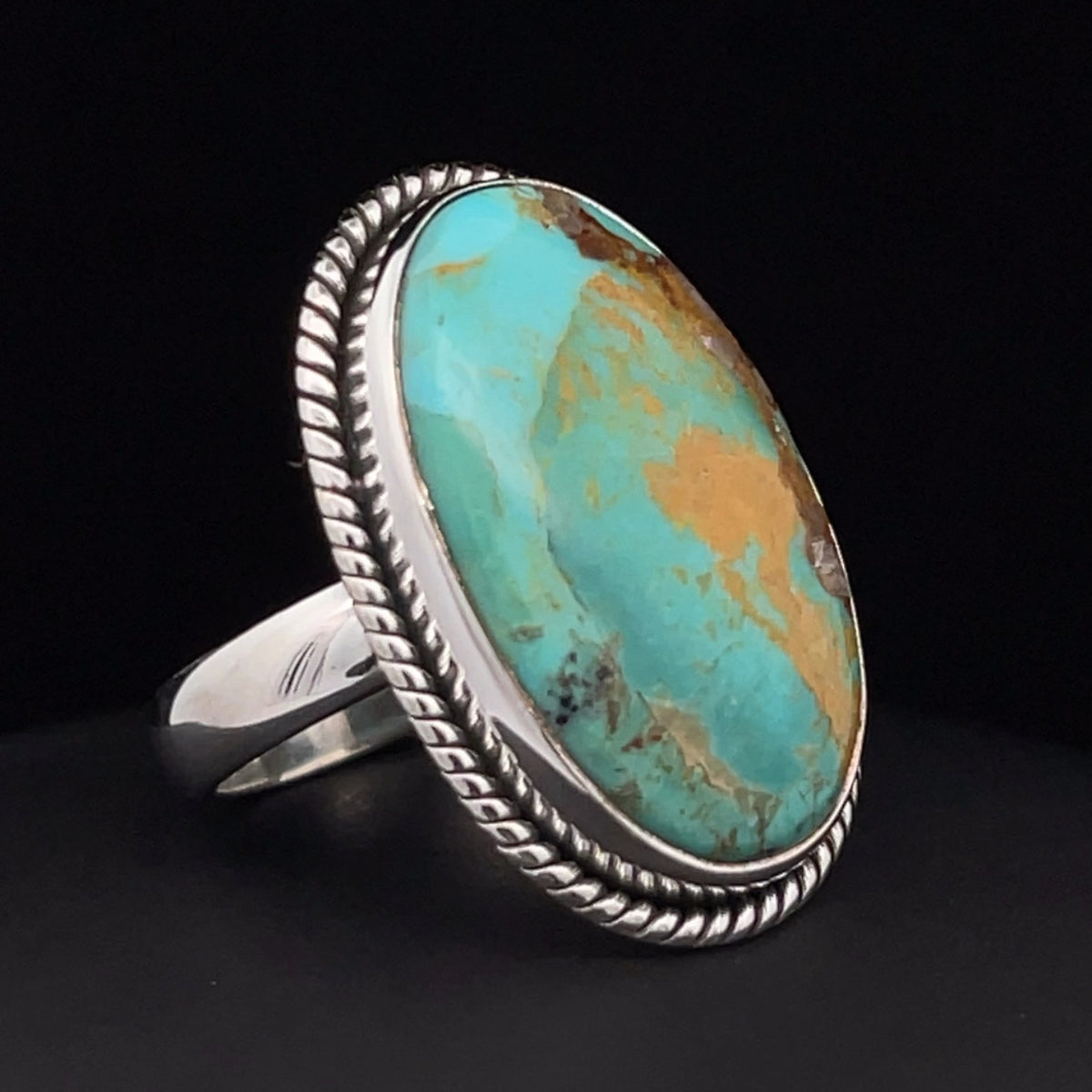 Sterling Silver Kingman Turquoise Ring Size 7