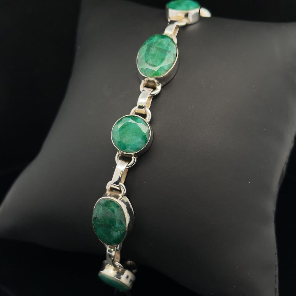 Sterling Silver Emerald Bracelet