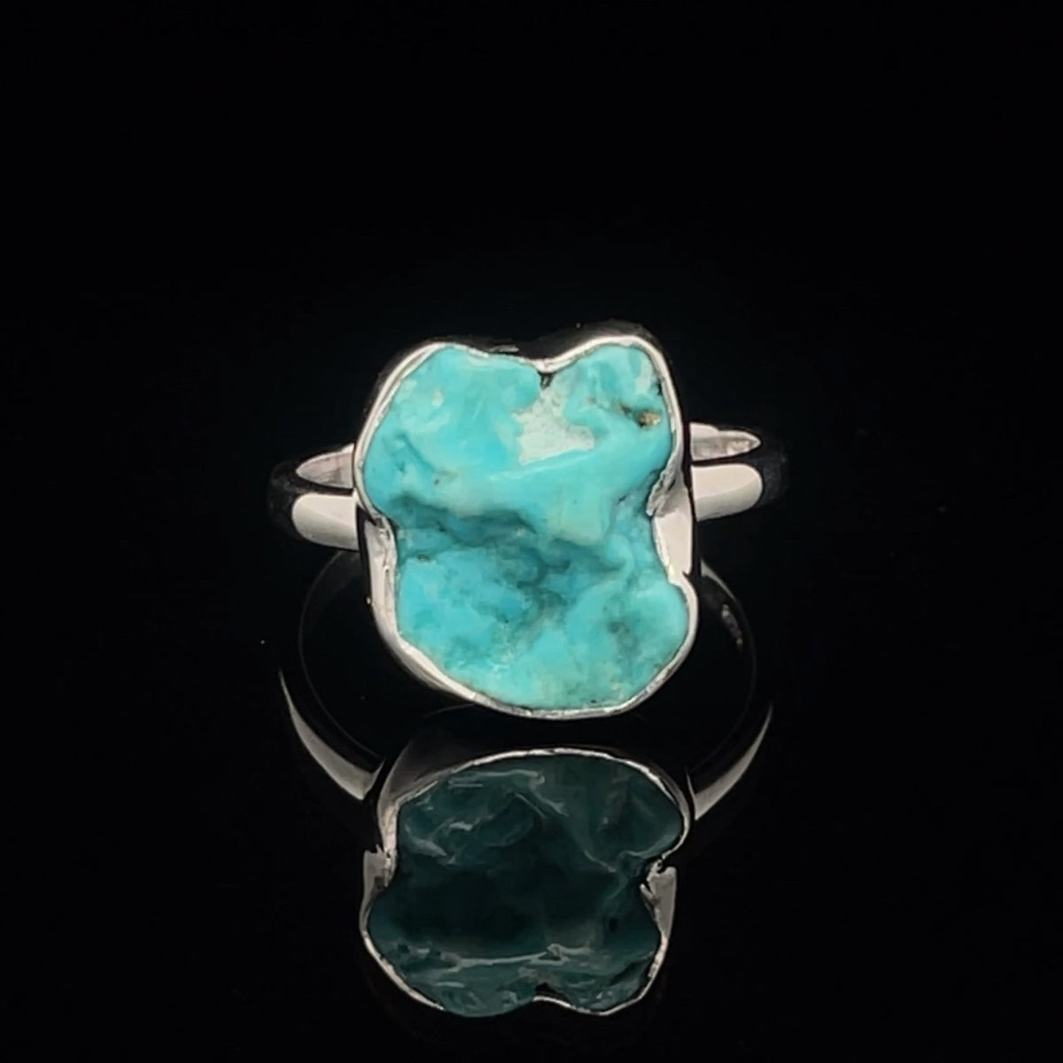 Sterling Silver Raw Turquoise Ring Size 7