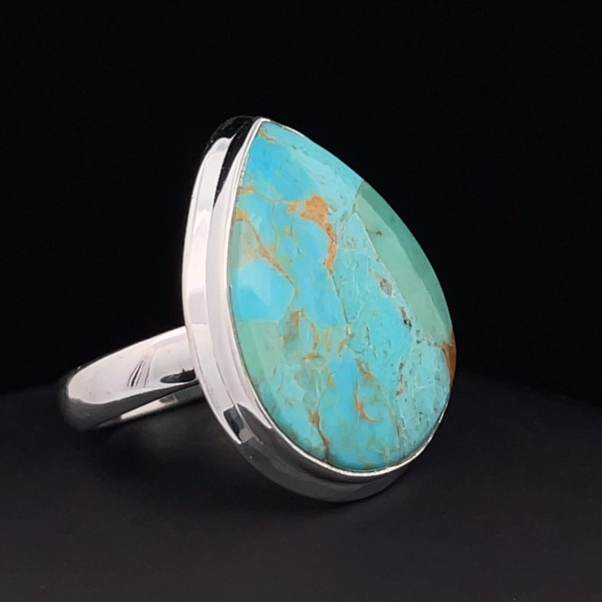 Sterling Silver Kingman Turquoise Ring Size 7