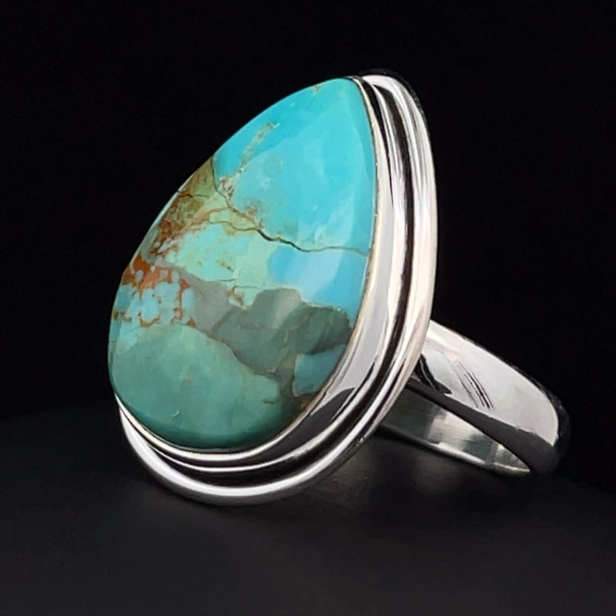 Sterling Silver Kingman Turquoise Ring Size 7
