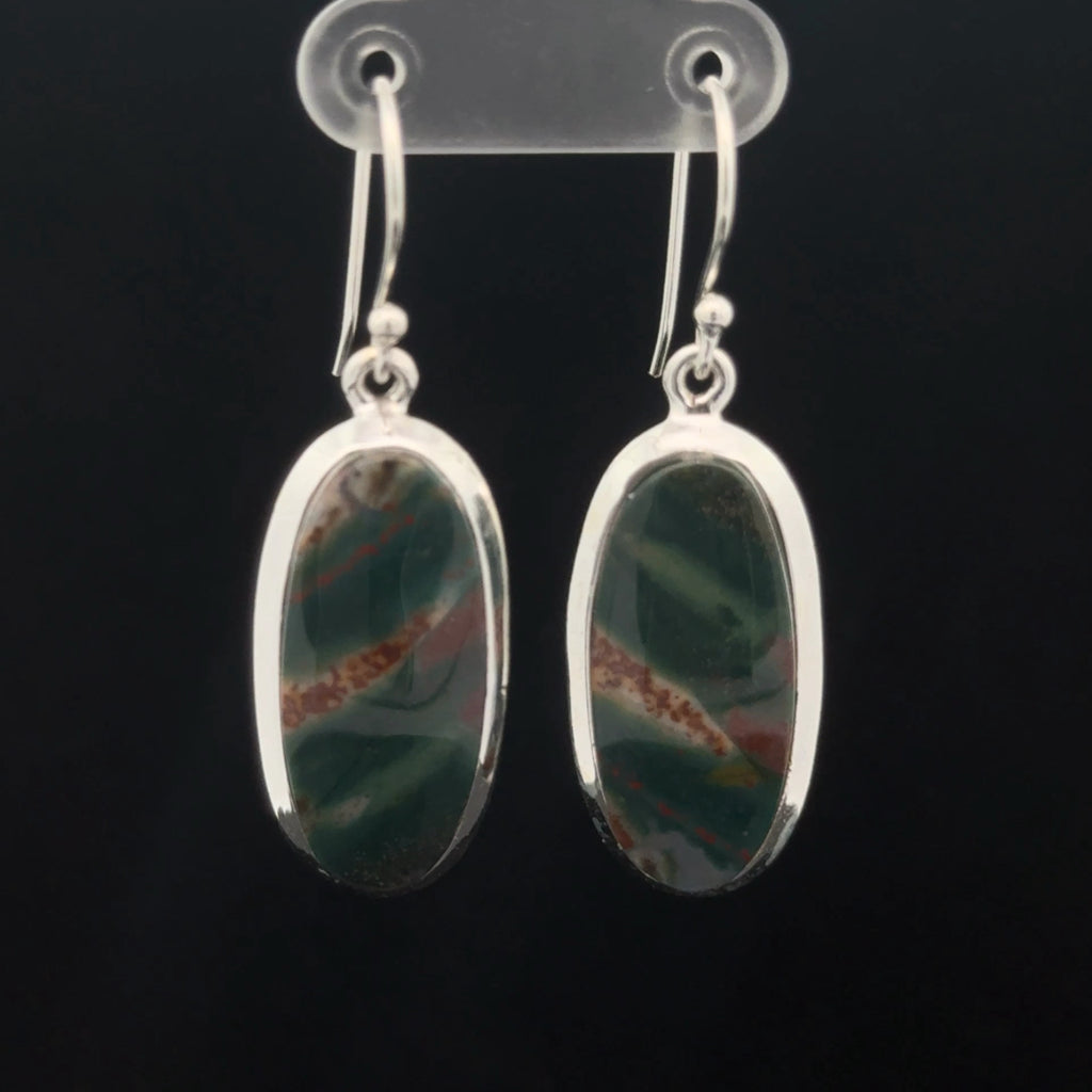 Sterling Silver Bloodstone Earrings
