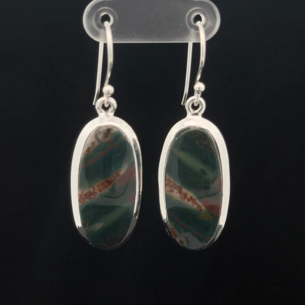 Sterling Silver Bloodstone Earrings