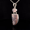 Sterling Silver Porcelian Jasper and Rose Quartz Pendant