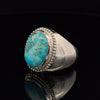 Sterling Silver Kingman Turquoise Ring Size 10
