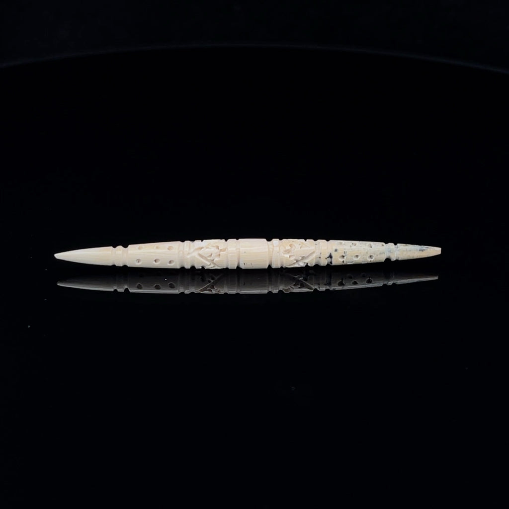 6g (4mm) Fossilized Mammoth Ivory Carved Septum Spike