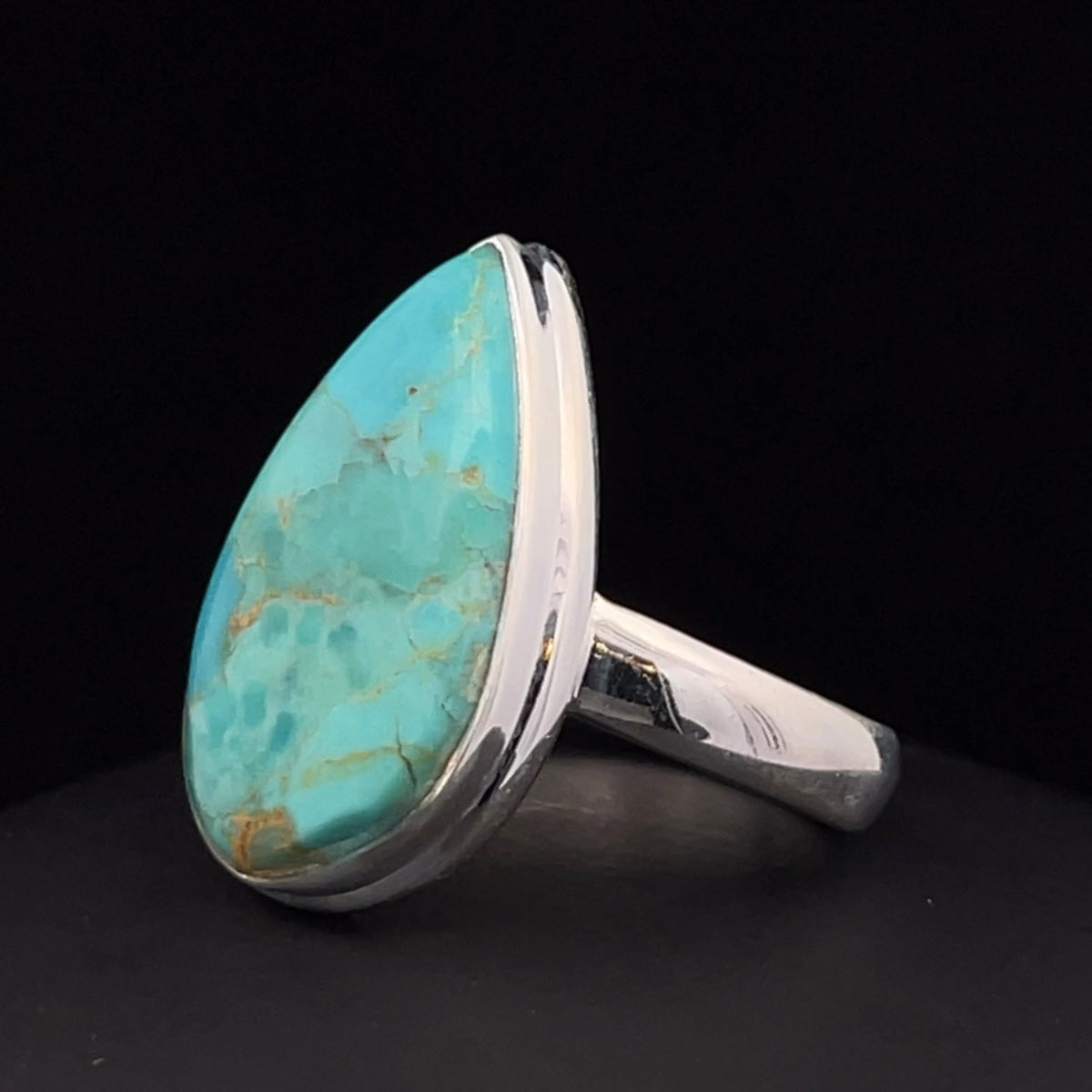 Sterling Silver Kingman Turquoise Ring Size 7
