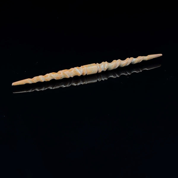 3.5 Fossilized Mammoth Carved Ivory Septum Spike