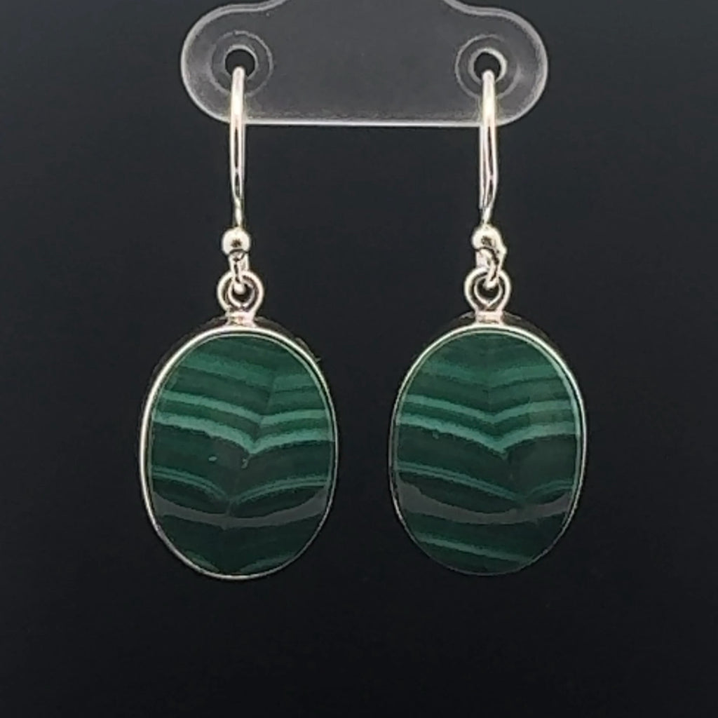Sterling Silver Malachite Earrings