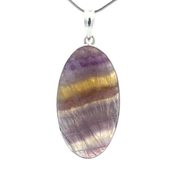 Sterling Silver Rainbow Fluorite Pendant