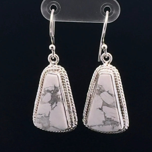 Sterling Silver Howlite Earrings