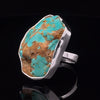 Sterling Silver Raw Turquoise Ring Adjustable