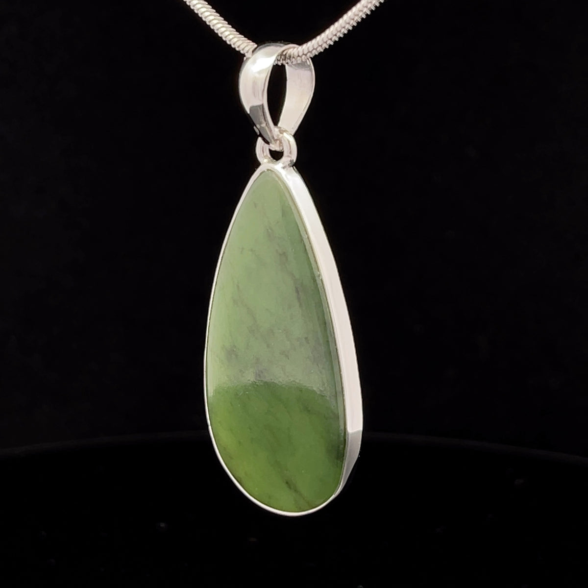 Sterling Silver Nephrite Jade Pendant