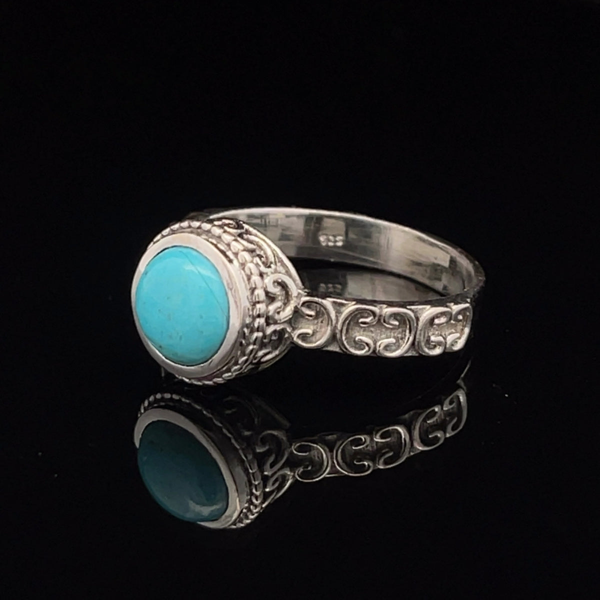 Sterling Silver Turquoise Ring Size 10