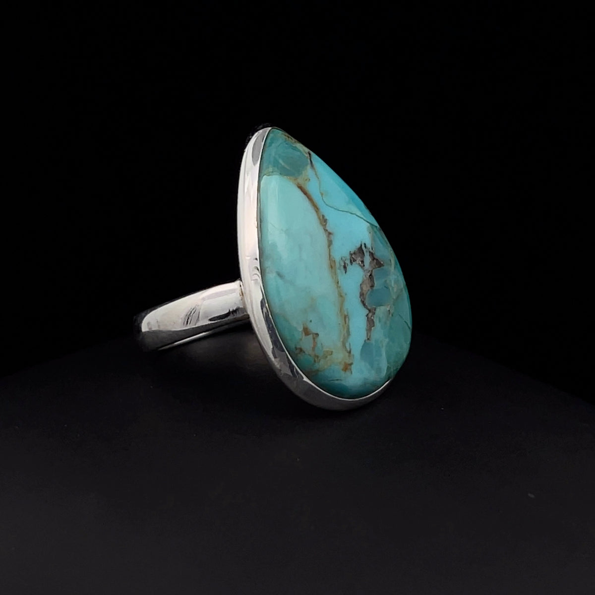 Sterling Silver Kingman Turquoise Ring Size 7
