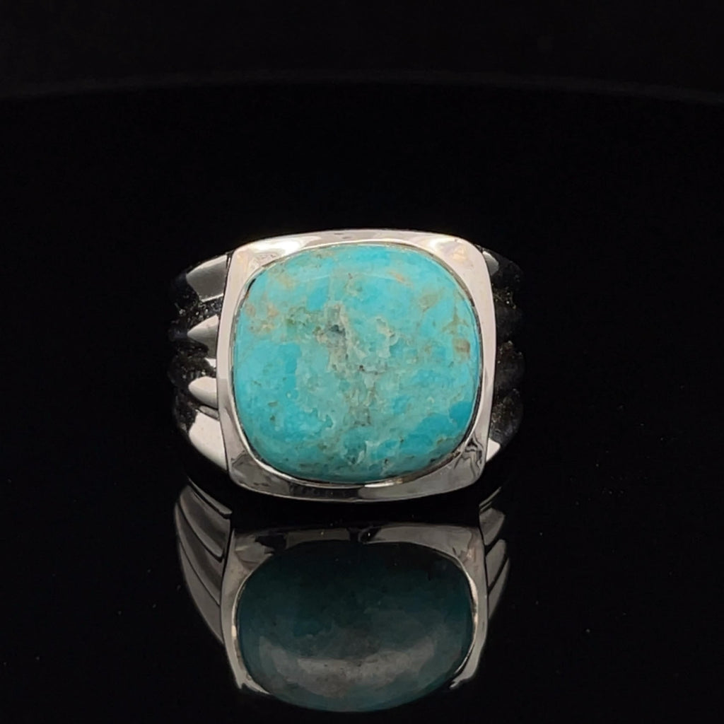 Sterling Silver Kingman Turquoise Ring Size 11