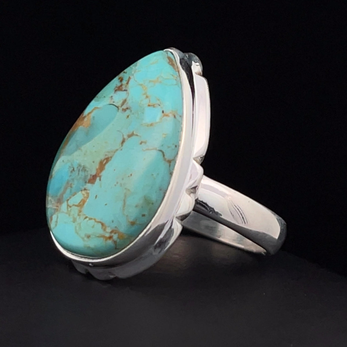 Sterling Silver Kingman Turquoise Ring Size 7