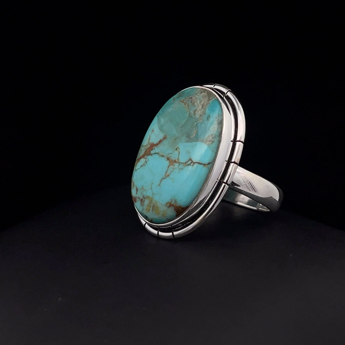 Sterling Silver Kingman Turquoise Ring Size 7