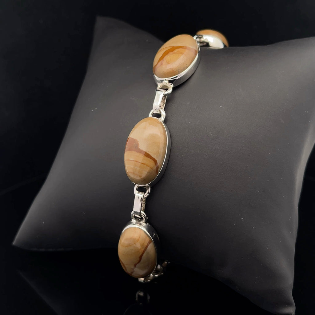 Sterling Silver Wildhorse Picture Jasper Bracelet