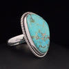 Sterling Silver Kingman Turquoise Ring Size 8
