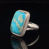 Sterling Silver Kingman Turquoise Ring Size 10